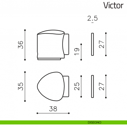 Fermaporta magnetico Victor Olivari disegno