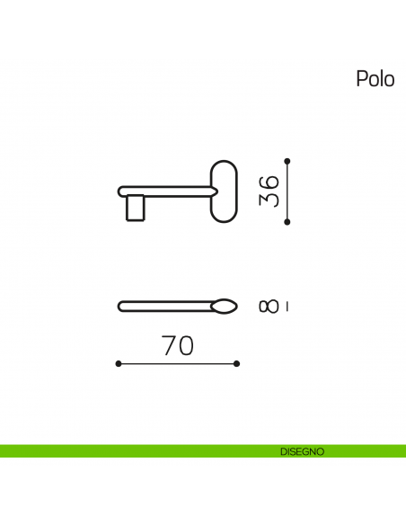 Chiave per porta interna Polo Olivari disegno