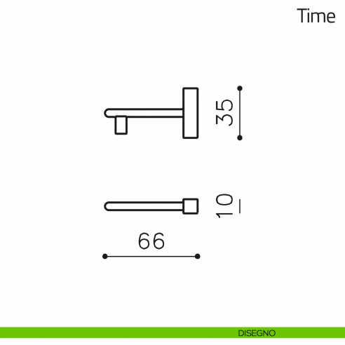 Chiave per porta interna Time Olivari disegno
