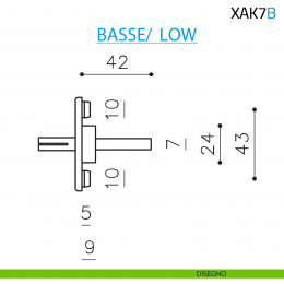 Movimento XAK7B per maniglia finestra Olivari bassa 4 scatti 2