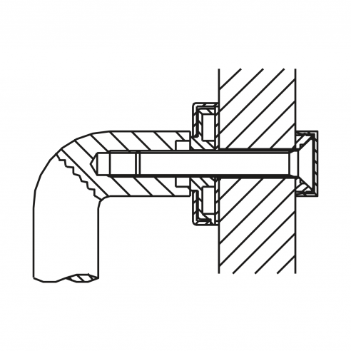 Kit fissaggio passante singolo maniglione Olivari