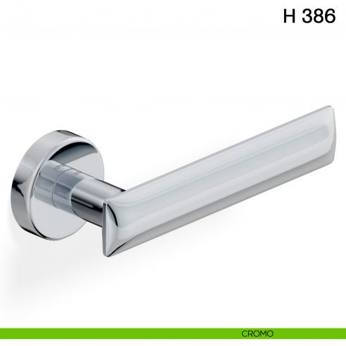 Maniglia per porta H 386 Valli collezione Fusital con rosetta fine cromo