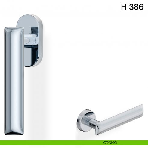 Maniglia per finestra martellina DK H 386 Valli collezione Fusital cromo