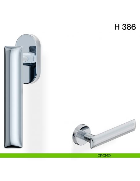 Maniglia per finestra martellina DK H 386 Valli collezione Fusital cromo