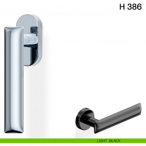 Maniglia per finestra martellina DK H 386 Valli collezione Fusital light black