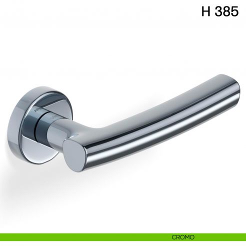 Maniglia per porta H 385 Valli collezione Fusital con rosetta fine cromo