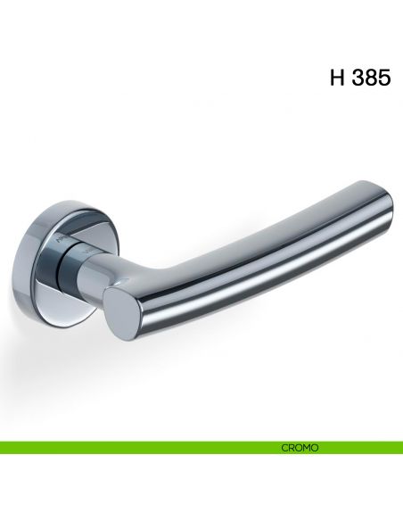 Maniglia per porta H 385 Valli collezione Fusital con rosetta fine cromo