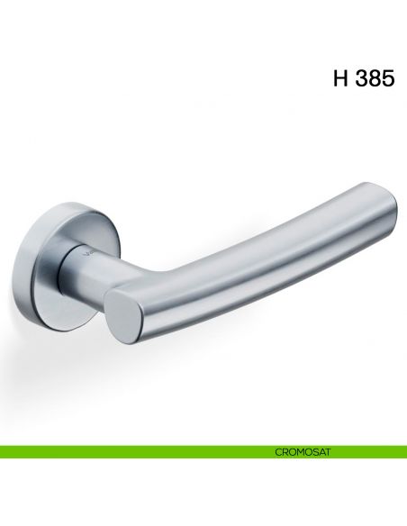 Maniglia per porta H 385 Valli collezione Fusital con rosetta fine cromosat