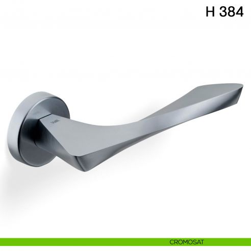 Maniglia per porta H 384 Valli collezione Fusital con rosetta fine cromosat