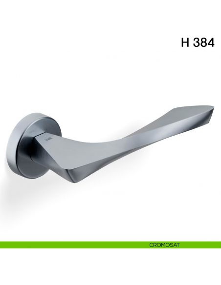 Maniglia per porta H 384 Valli collezione Fusital con rosetta fine cromosat