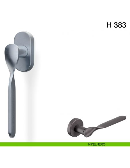 Maniglia per finestra martellina DK H 383 Valli collezione Fusital nikelnero