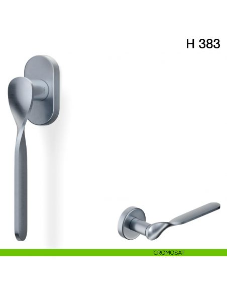 Maniglia per finestra martellina DK H 383 Valli collezione Fusital con rosetta fine cromosat