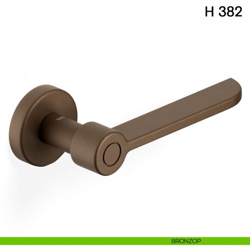 Maniglia per porta H 382 Valli collezione Fusital con rosetta fine bronzop