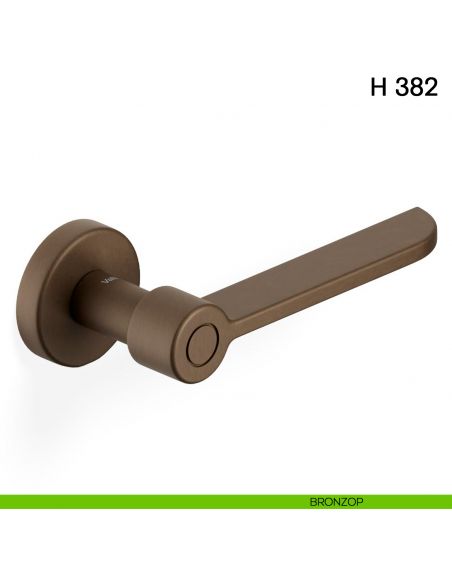 Maniglia per porta H 382 Valli collezione Fusital con rosetta fine bronzop