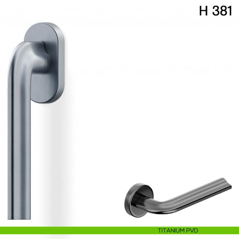 Maniglia per finestra martellina DK H 381 Valli collezione Fusital titanium pvd