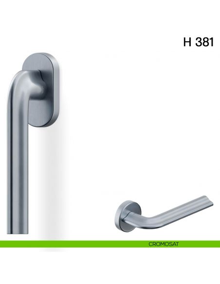 Maniglia per finestra martellina DK H 381 Valli collezione Fusital con rosetta fine cromosat