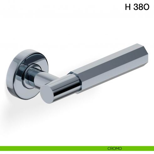 Maniglia per porta H 380 Valli collezione Fusital con rosetta fine cromo