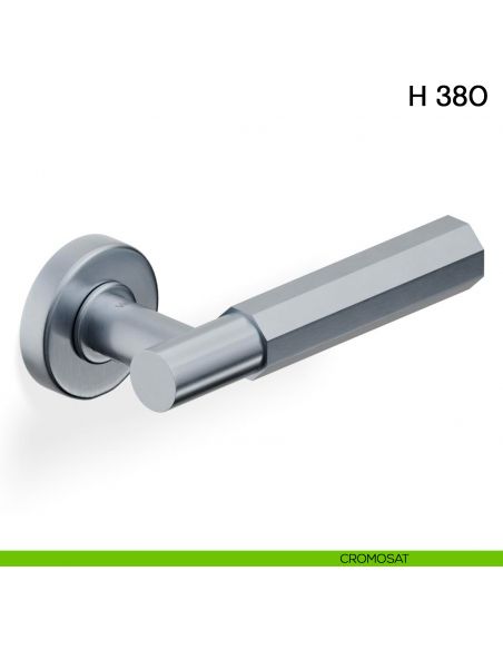 Maniglia per porta H 380 Valli collezione Fusital con rosetta fine cromosat