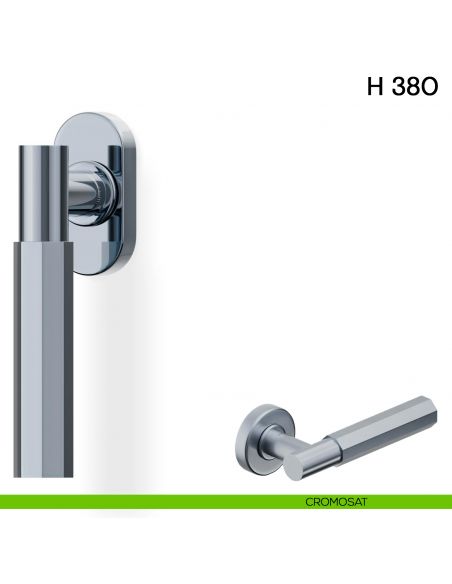 Maniglia per finestra martellina DK H 380 Valli collezione Fusital cromosat