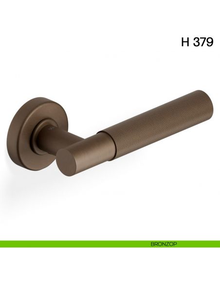 Maniglia per porta H 379 Valli collezione Fusital con rosetta fine bronzop