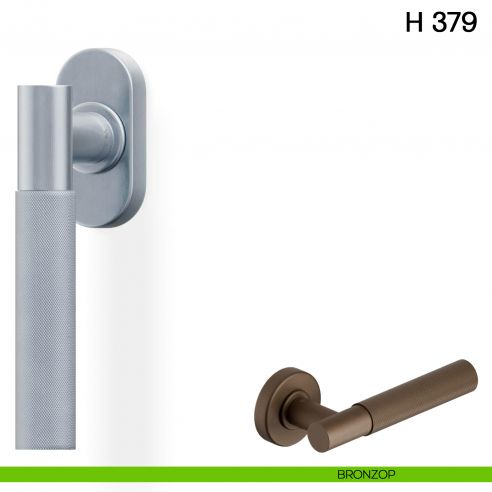 Maniglia per finestra martellina DK H 379 Valli collezione Fusital con rosetta fine bronzop