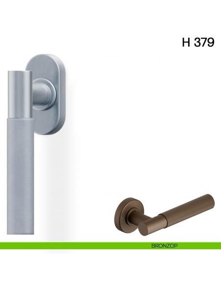 Maniglia per finestra martellina DK H 379 Valli collezione Fusital con rosetta fine bronzop