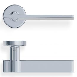 Maniglia per porta H 378 Valli collezione Fusital con rosetta fine 2