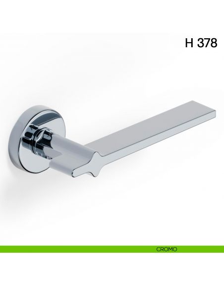 Maniglia per porta H 378 Valli collezione Fusital con rosetta fine cromo