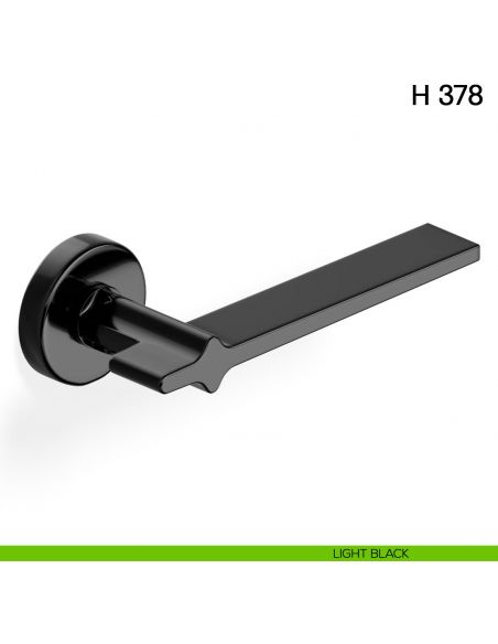 Maniglia per porta H 378 Valli collezione Fusital con rosetta fine light black