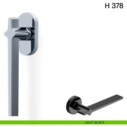 Maniglia per finestra martellina DK H 378 Valli collezione Fusital light black