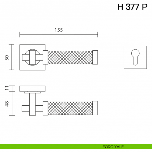 Maniglia in pelle per porta in H 377 P Valli collezione Fusital foro yale