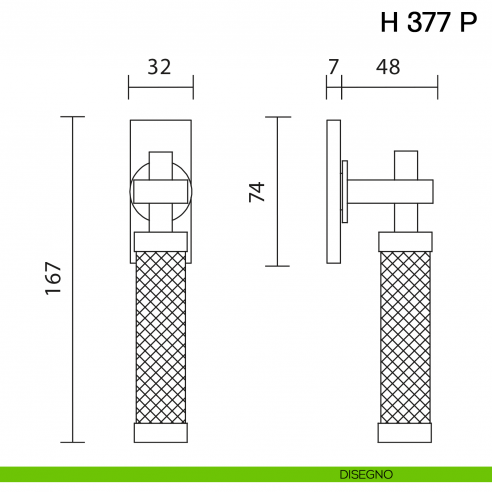 Maniglia in pelle per finestra martellina DK H 377 P Valli collezione Fusital con rosetta fine disegno