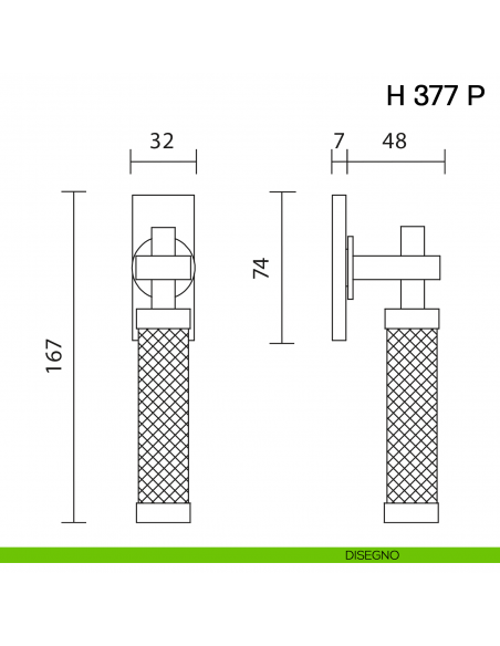 Maniglia in pelle per finestra martellina DK H 377 P Valli collezione Fusital con rosetta fine disegno