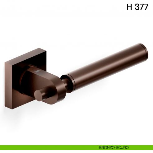Maniglia per porta H 377 Valli collezione Fusital con rosetta fine bronzo scuro