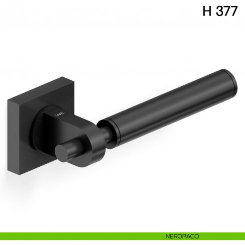Maniglia per porta H 377 Valli collezione Fusital con rosetta fine neropaco