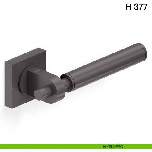 Maniglia per porta H 377 Valli collezione Fusital con rosetta fine nikelnero