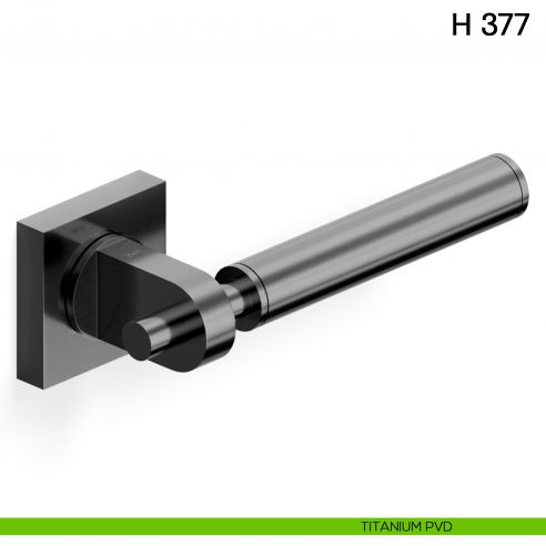 Maniglia per porta H 377 Valli collezione Fusital con rosetta fine titanium pvd