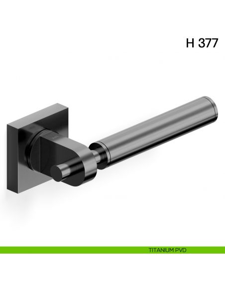 Maniglia per porta H 377 Valli collezione Fusital con rosetta fine titanium pvd