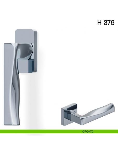 Maniglia per finestra martellina DK H 376 Valli collezione Fusital cromo
