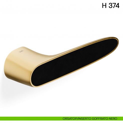 Maniglia per porta H 374 Valli collezione Fusital orsatop-inserto goffrato nero
