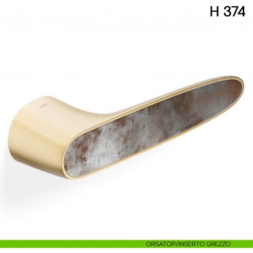 Maniglia per porta H 374 Valli collezione Fusital orsatop-inserto grezzo