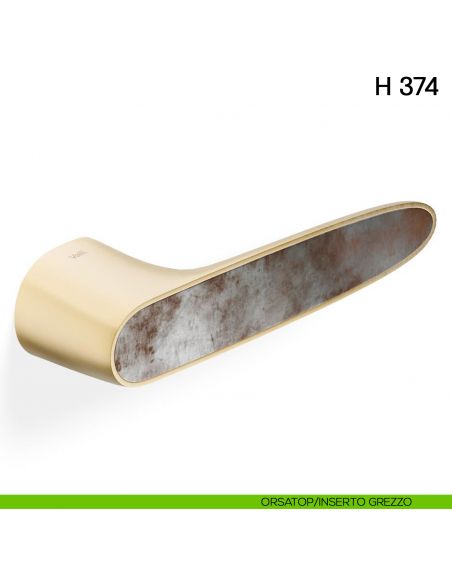 Maniglia per porta H 374 Valli collezione Fusital orsatop-inserto grezzo