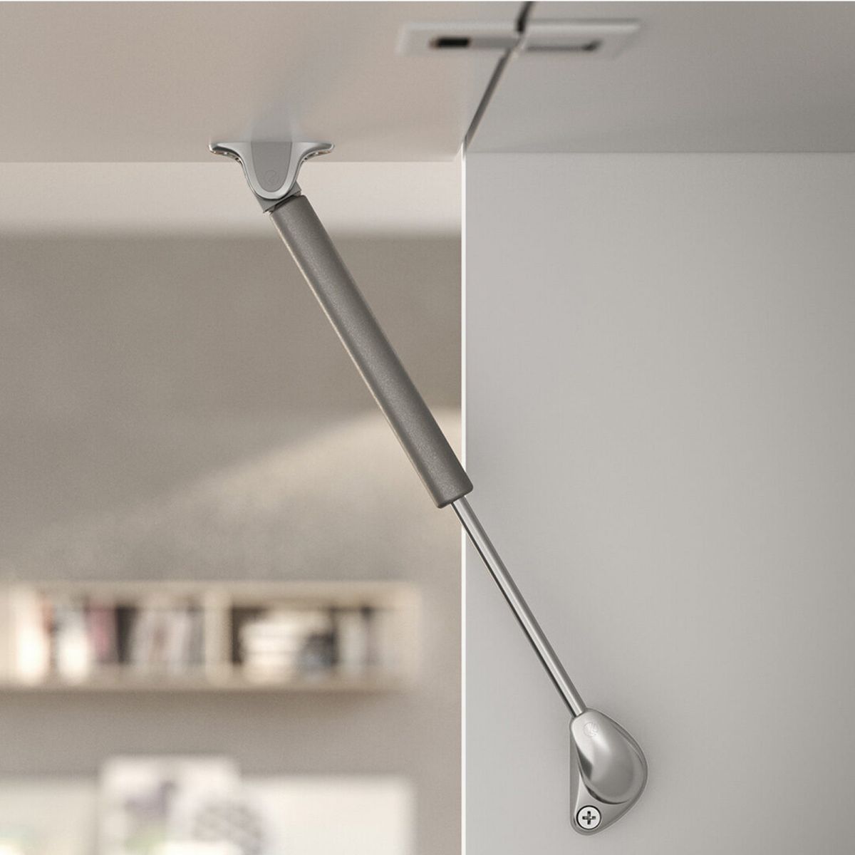 Molla A Gas Per Ante A Rialzo | Modello Compact Frizionato | Diverse Misure E Newton (244 Mm 90 N, Grigio)