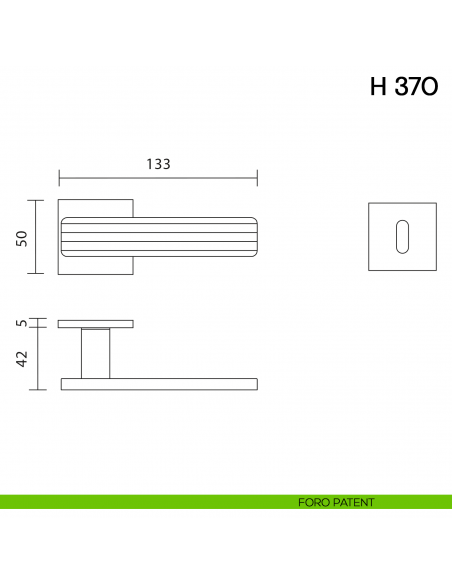 Maniglia per porta H 370 Valli collezione Fusital con rosetta fine foro patent