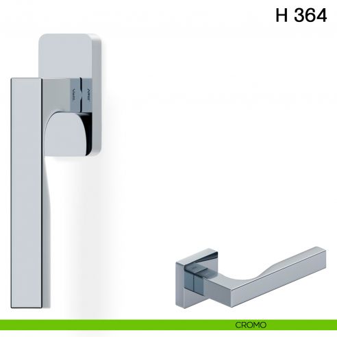Maniglia per finestra martellina DK H 364 Valli collezione Fusital cromo