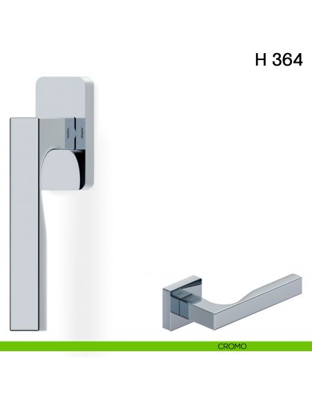 Maniglia per finestra martellina DK H 364 Valli collezione Fusital cromo
