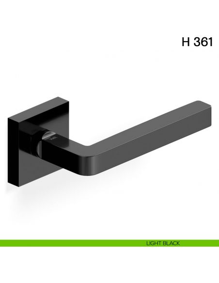 Maniglia per porta H 361 Valli collezione Fusital con rosetta fine light black