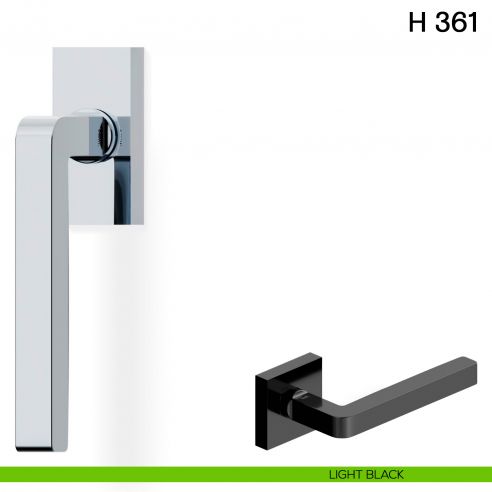 Maniglia per finestra martellina DK H 361 Valli collezione Fusital light black