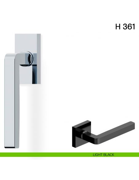Maniglia per finestra martellina DK H 361 Valli collezione Fusital light black