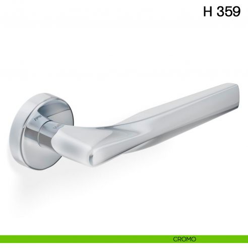 Maniglia per porta H 359 Valli collezione Fusital con rosetta fine cromo